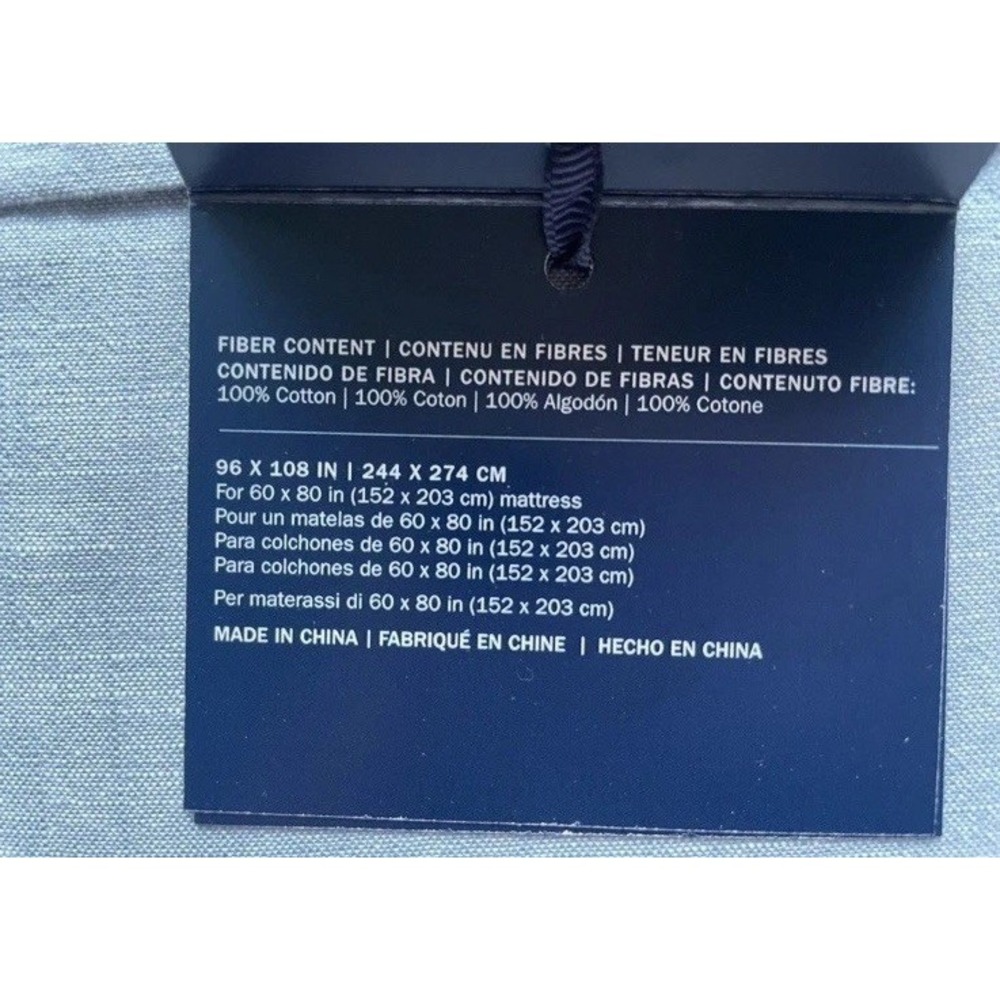 New Ralph Lauren Flat & Fitted Sheet Queen Workshirt Chambray Sheet Set - Picture 5 of 7